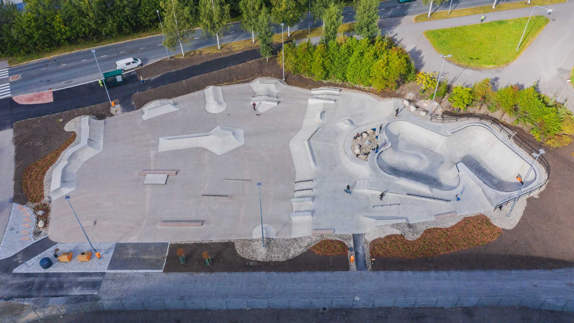 Kuopion Lippumäen skeittiparkki ilmakuva