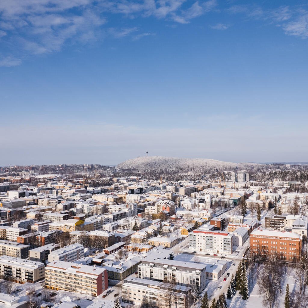 Kuopio, ilmakuva talvella